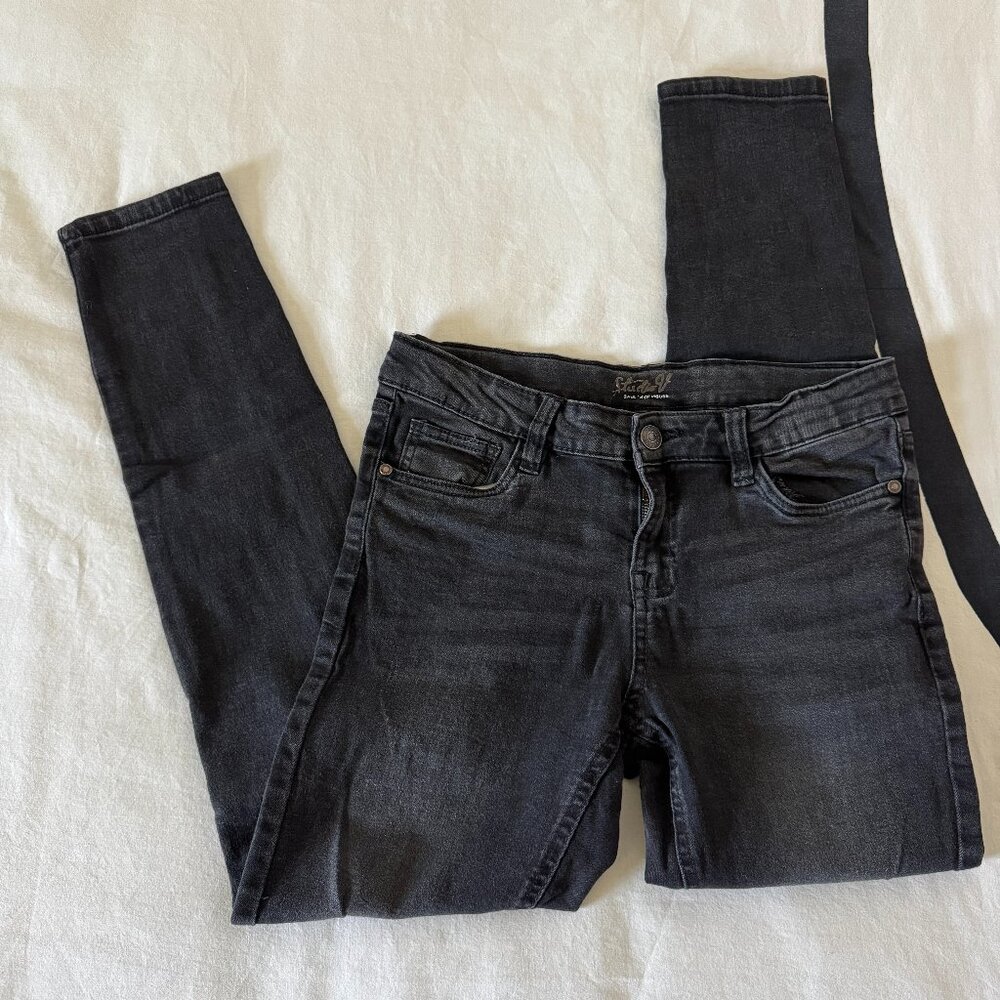 Studio V (A Division of Vigoss) Black Skinny Jeans Sz 14 Girls Stretch Denim